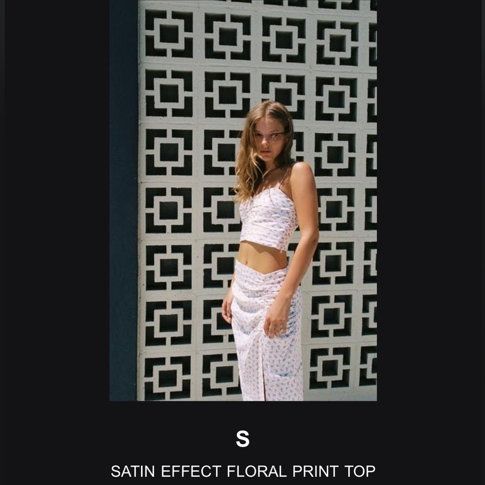 Zara Satin Effect Floral Top
